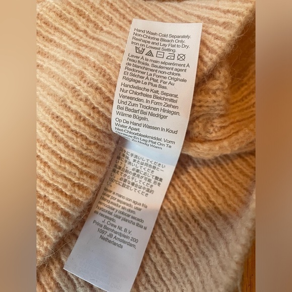 J CREW Sweater Women’s Size L Pink Cable-Knit Balloon Sleeve Alpaca Wool Blend - Picture 7 of 16